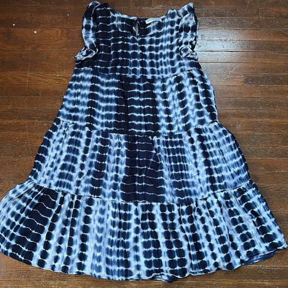 Navy Blue Tie Dye Tank Dress - Picture 1 of 3